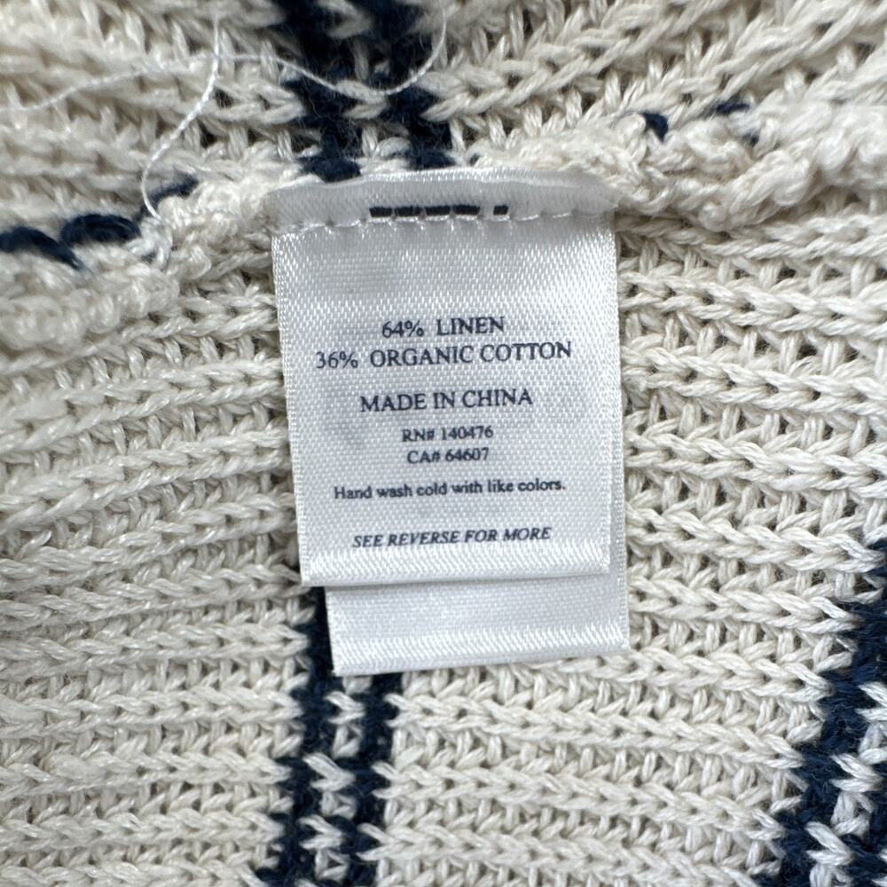 Faherty NEW Miramar Sweater Tank Women XS Cream Navy Stripe Linen Blend Nautical - Picture 7 of 8
